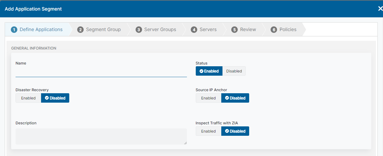 定義済みApplication Segmentの設定 | Zscaler